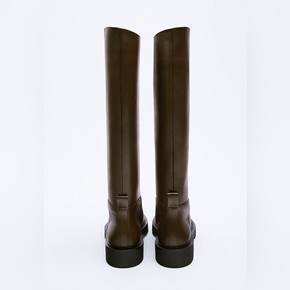 ZARA FLAT KNEE HIGH BOOTS - Picture 4 of 8